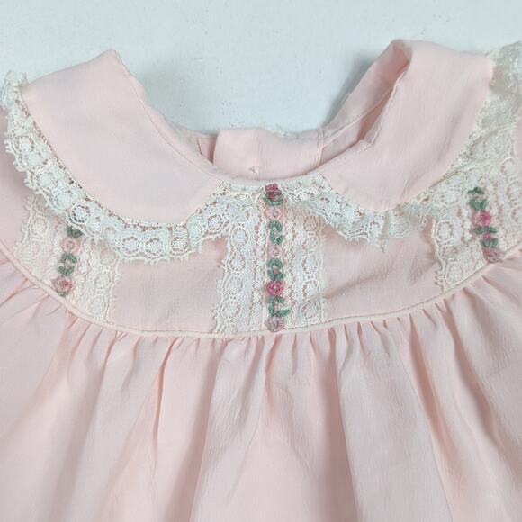 Vtg Toddle Tyke Top Baby Girls Sz 0-6m Pastel Pink Spring Dainty 60s/70s - Picture 2 of 4